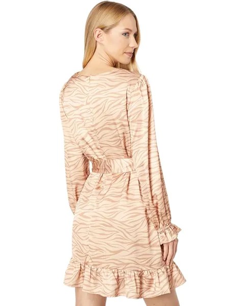Платье Lost + Wander Run Wild Mini Dress, цвет Neutral Zebra Print