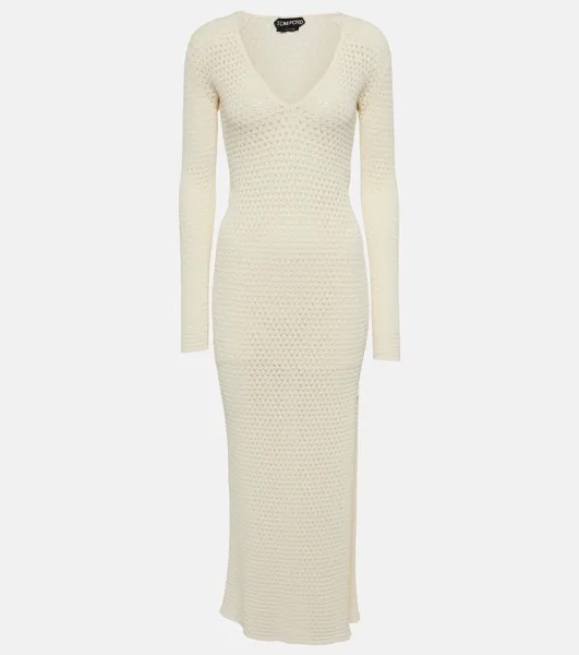 Платье макси крючком Tom Ford, белый