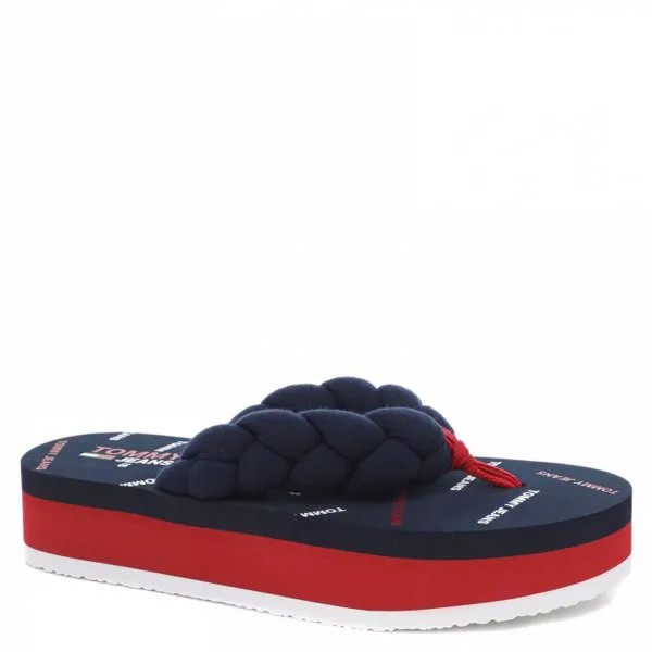 Женские сланцы TOMMY JEANS BRAIDED MID BEACH SANDAL EN0EN01300 цв. темно-синий 40 EU