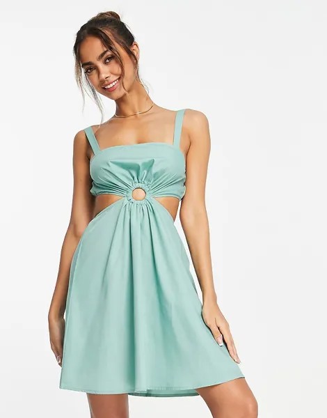 Urban Threads — пляжное платье шалфейного цвета с вырезом