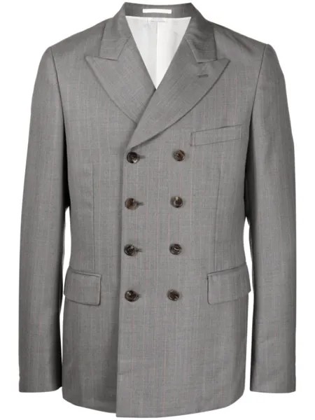 Comme des Garçons Homme Plus шерстяной двубортный пиджак в клетку, серый