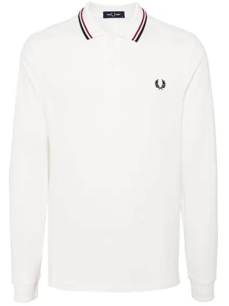 Fred Perry рубашка поло с контрастной окантовкой, белый