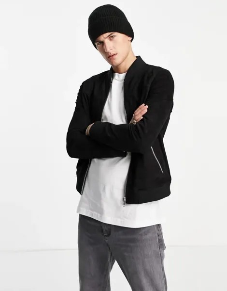 Черный замшевый бомбер Barney's Originals Barneys Originals