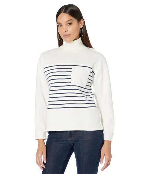 Толстовка Madewell, Lincoln Mock Neck Sweatshirt in Stripe