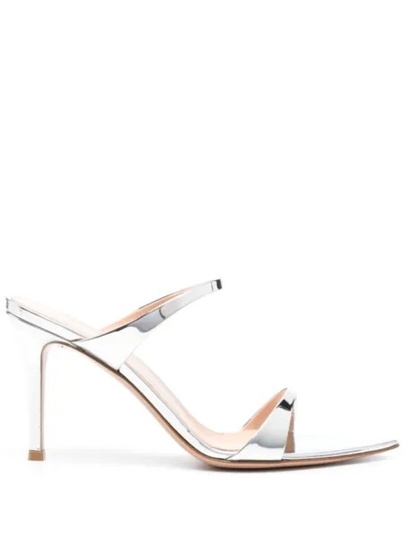 Gianvito Rossi мюли с эффектом металлик, серый