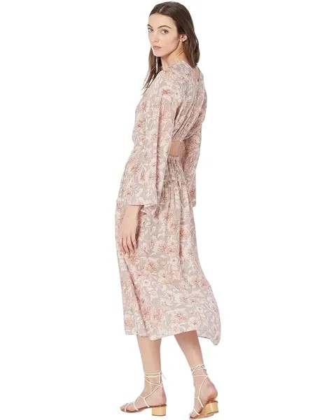 Платье Vince Dahlia Long Sleeve Double V-Neck Dress, цвет Lotus Shell