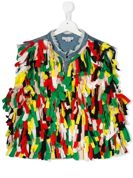 Stella McCartney Kids джинсовый жилет с бахромой
