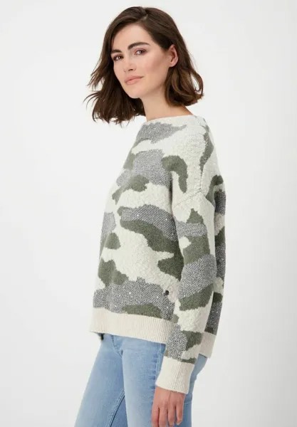 Джемпер CAMOUFLAGE MIT GLITZER Monari, зеленый