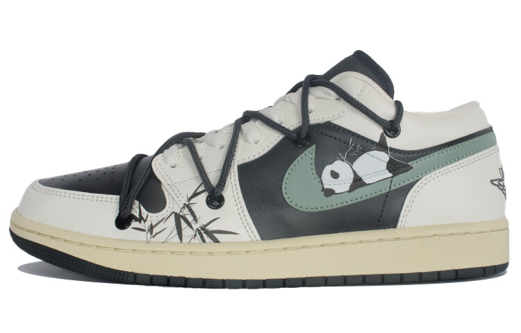 Кроссовки Air Jordan 1 Vintage Basketball Shoes Women's Low-top Green/black, зеленый