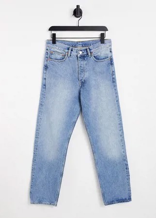 Голубые выбеленные прямые джинсы Dr Denim Dash-Голубой