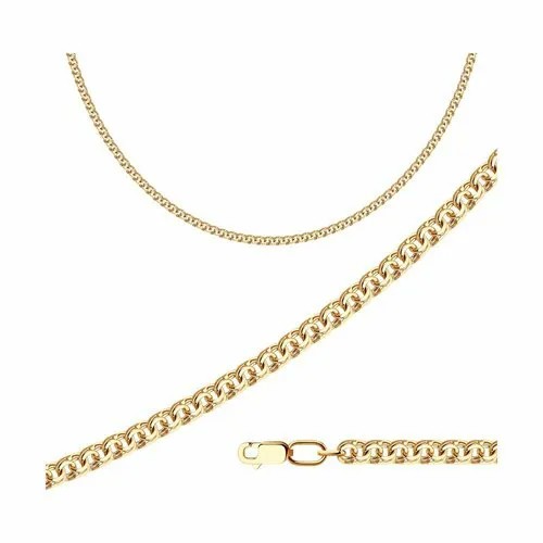 Цепь Diamant online, серебро, 925 проба, золочение, длина 45 см, средний вес 12.12 г, , золотистый