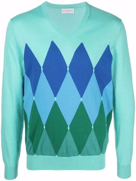 Ballantyne argyle-print jumper