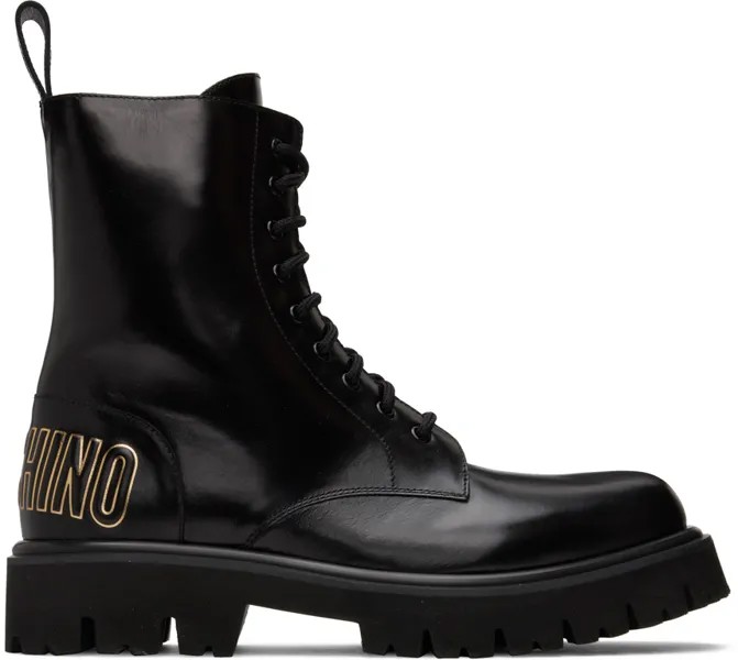 Черные армейские ботинки Moschino