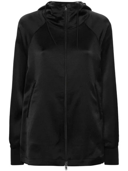 Y-3 фактурное худи на молнии, черный