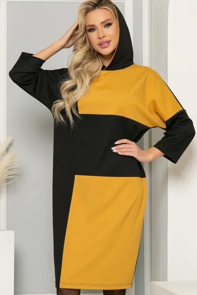 Платье женское LT Collection Стиль большого города желтое 54 RU