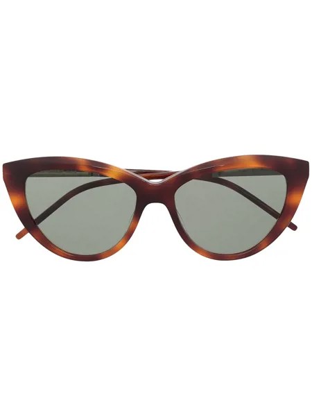 Saint Laurent Eyewear солнцезащитные очки в оправе 'кошачий глаз' черепаховой расцветки
