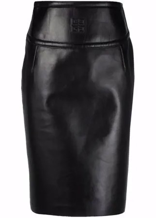 Givenchy кожаная юбка-карандаш с завышенной талией