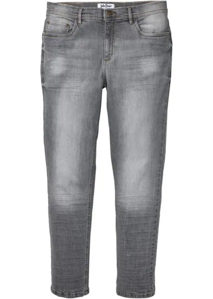Джинсы узкого кроя стрейч зауженного кроя John Baner Jeanswear, серый