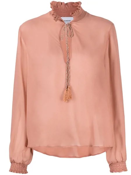 Dondup полупрозрачная блузка с оборками на воротнике