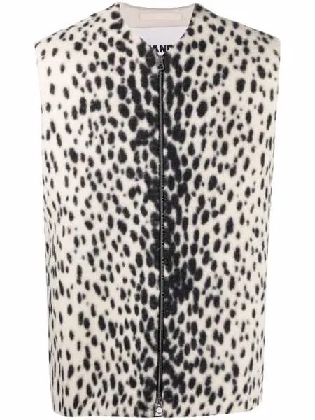 Jil Sander leopard-print zip-up gilet