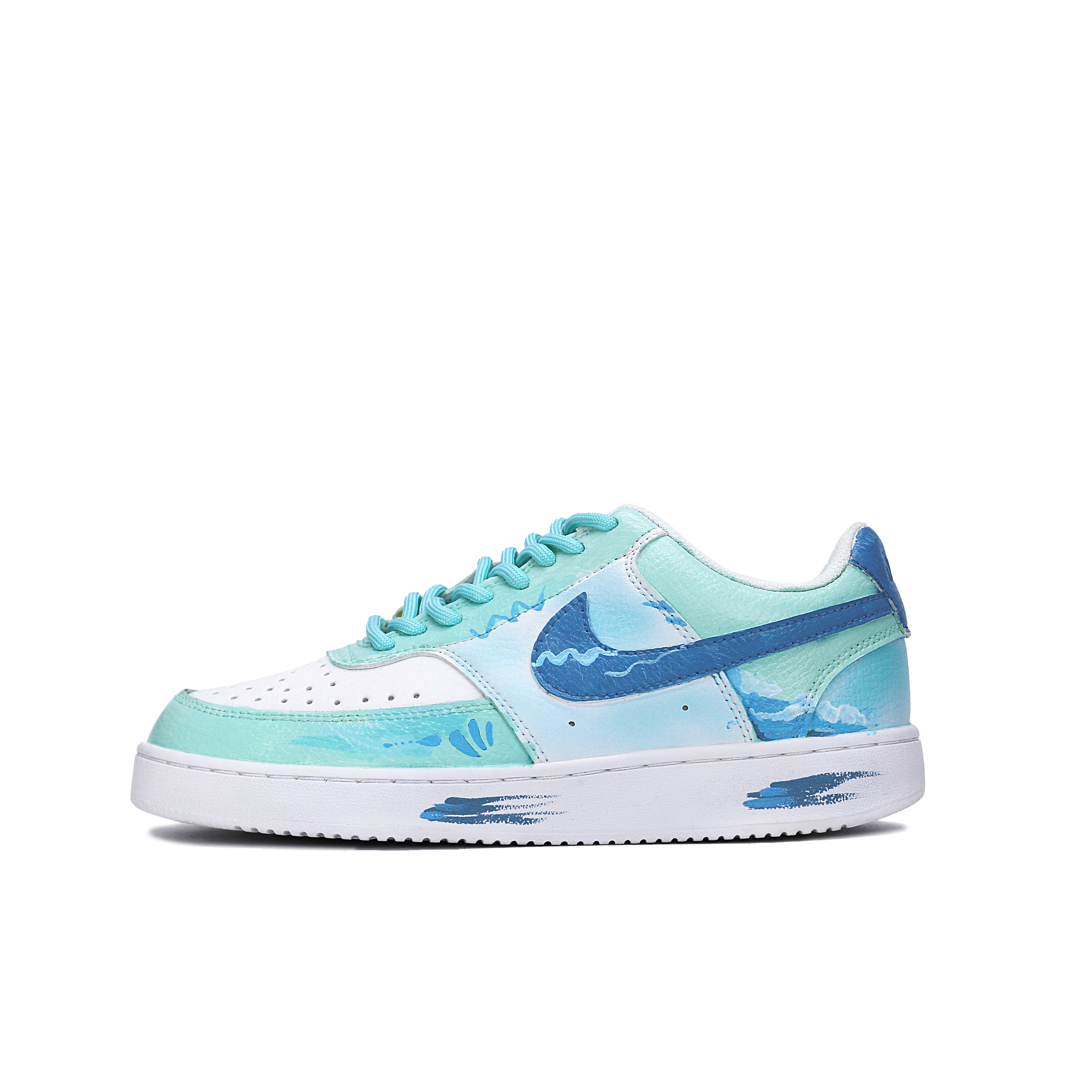 Кроссовки Nike Court Vision 1 Skateboarding Shoes Women's Low-top Lime Blue, светло-зеленый