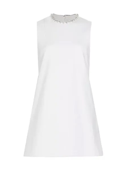 Платье прямого кроя с кристаллами в форме сердца Area, белый