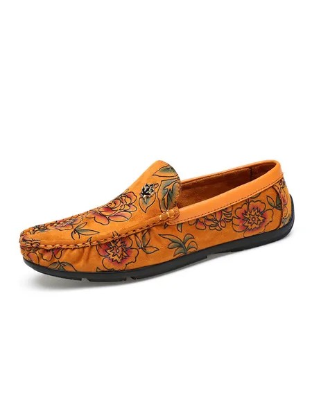 Milanoo Men's Flower Driving Loafers