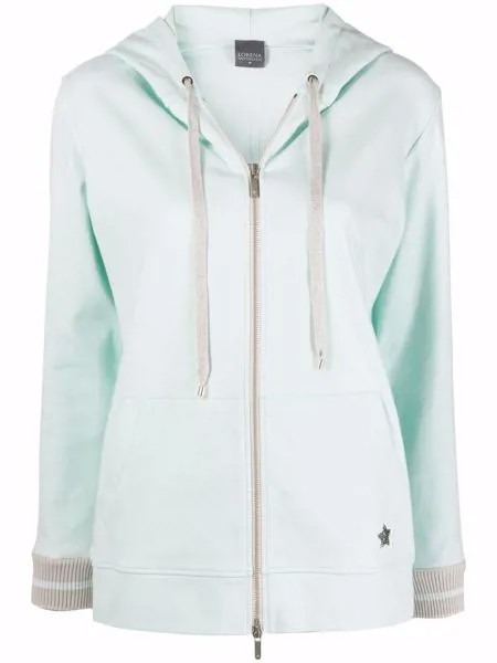 Lorena Antoniazzi star patch zipped hoodie