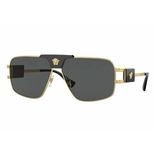 Солнцезащитные очки Versace, серый, золотой