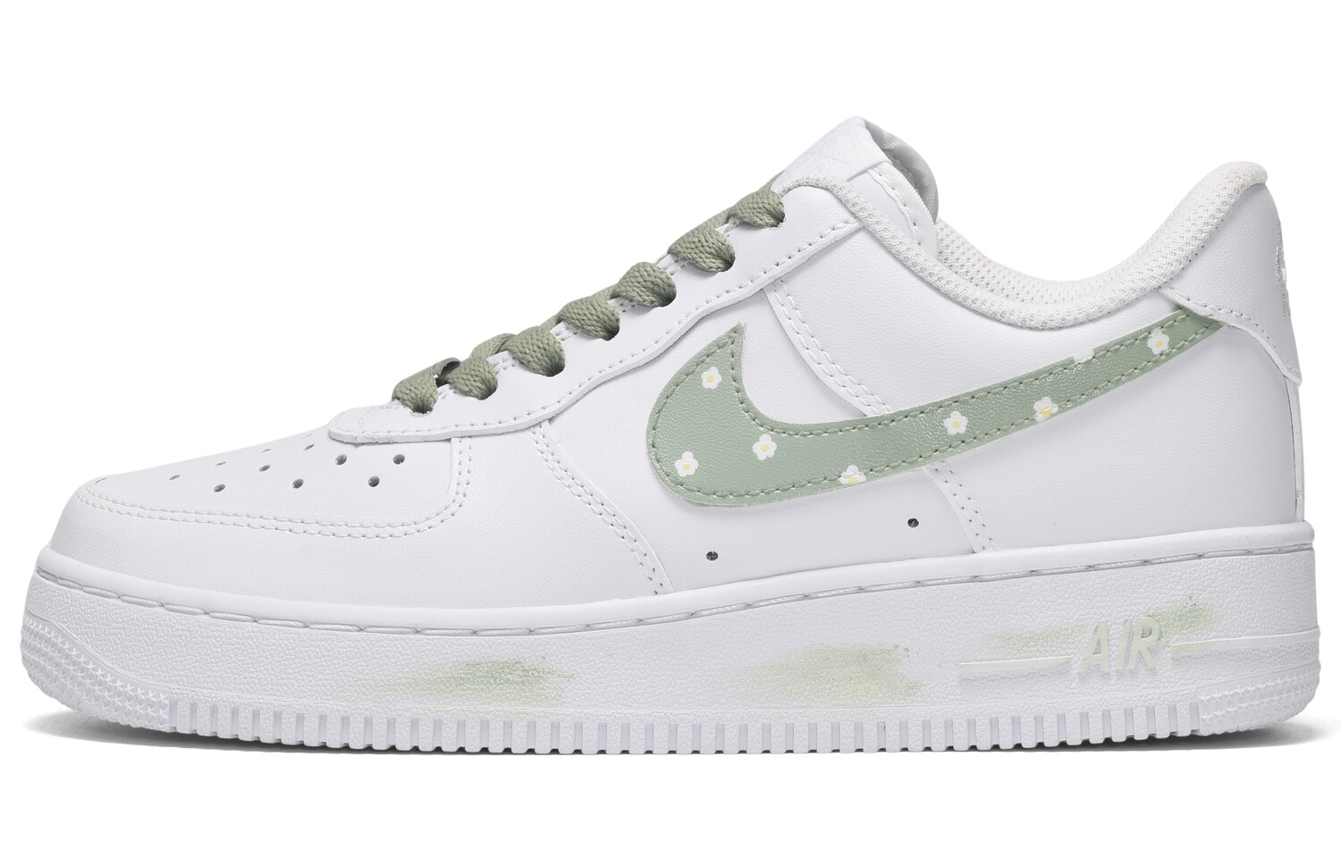Кроссовки Nike Air Force 1 Skateboarding Shoes Women's Low-top White/Green, зеленый