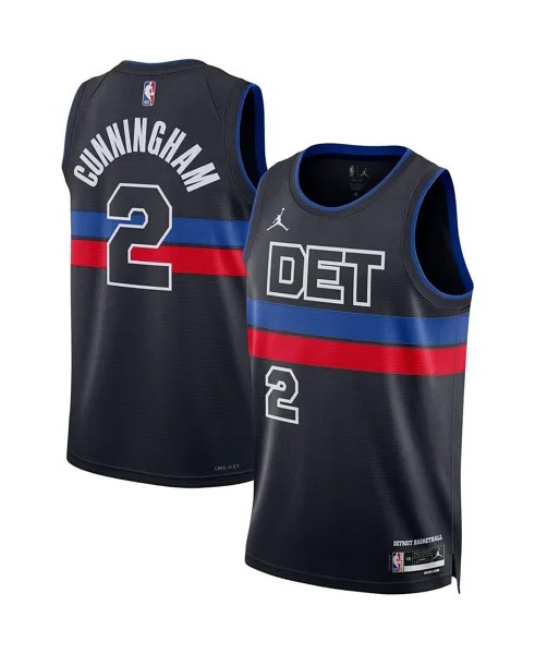 Мужская футболка Brand Cade Cunningham Black Detroit Pistons 2022/23 Statement Edition Swingman Jordan
