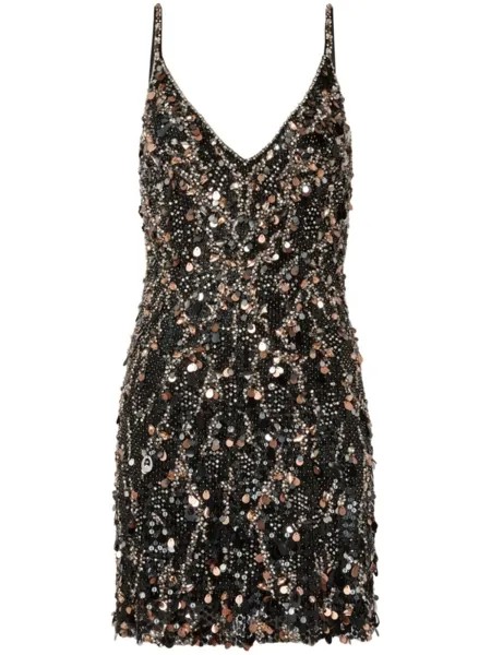 Jenny Packham короткое платье цвета дымки, черный