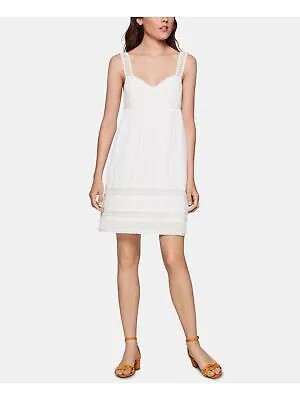 BCBG MAXAZRIA Женский пуловер без рукавов с белой подкладкой и отделкой крючком, короткое платье L