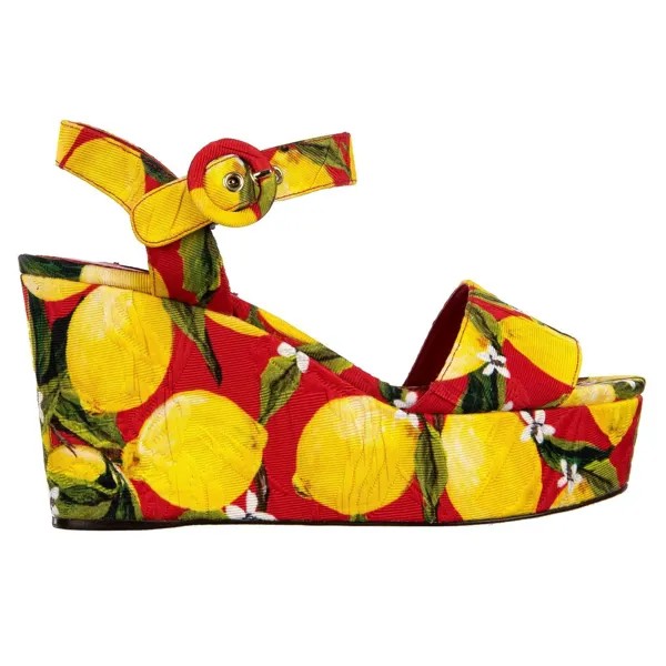 Dolce - Gabbana Босоножки Lemon Plateau Bianca Shoes Красный Желтый 07493