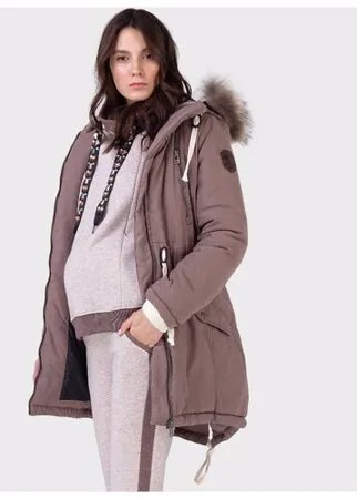 Куртка-парка зимняя 2в1 I love mum Ньюкасл кофейная для беременных (42)