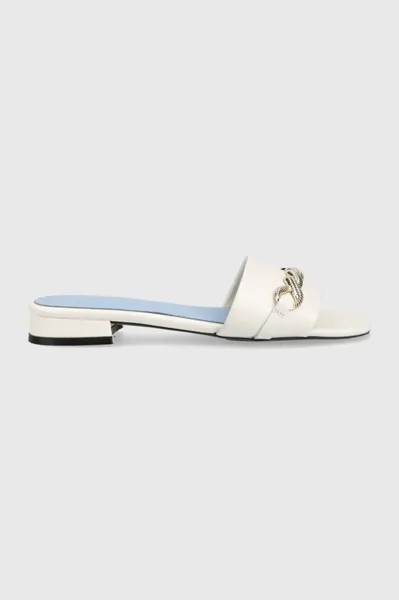 Кожаные тапочки TH CHAIN ​​FEMININE FLAT SANDAL Tommy Hilfiger, белый