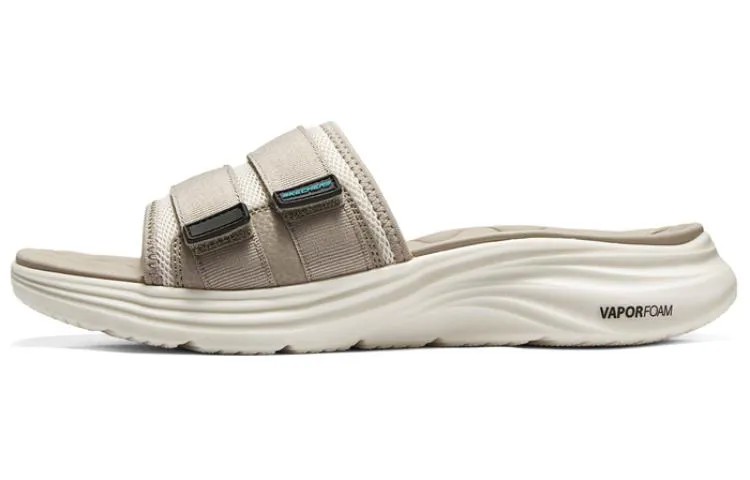 Спортивные шлепанцы мужские серо-коричневые Skechers