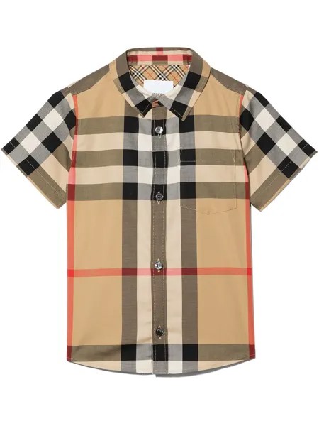 Burberry Kids рубашка в клетку Vintage Check с короткими рукавами