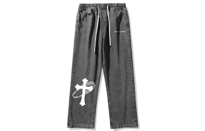 Jeanswest Джинсы унисекс Jean West, Черный/Серый
