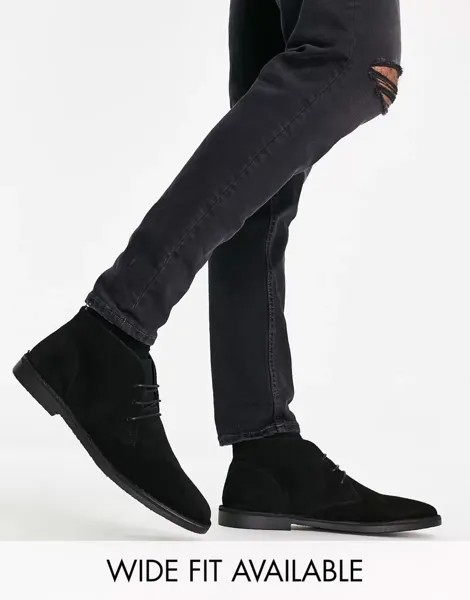 Черные замшевые ботинки на шнуровке ASOS
