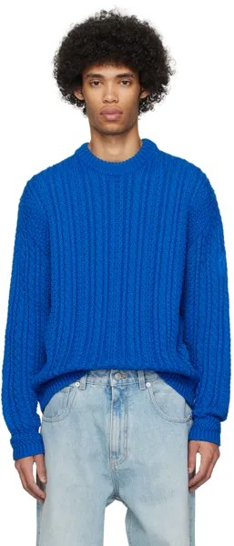 Синий свитер с вышивкой Bally