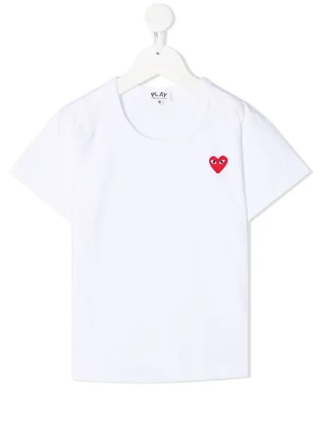 Comme Des Garçons Play Kids футболка с нашивкой-логотипом
