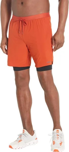 Шорты 2-в-1 Outpace 7 дюймов Saucony, цвет Lava
