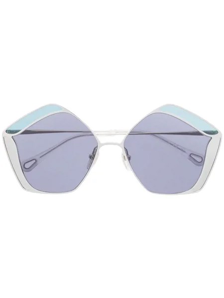 Chloé Eyewear солнцезащитные очки Gemma в пятиугольной оправе