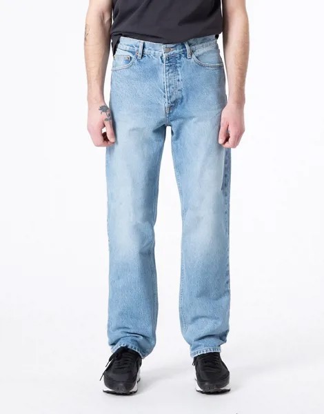 Синие выбеленные прямые джинсы Dr Denim Dash-Голубой
