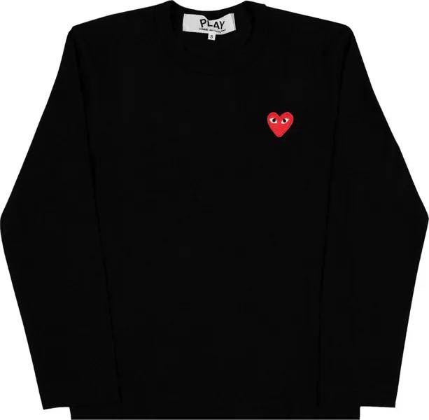 Футболка Comme des Garçons PLAY Heart Logo Long-Sleeve T-Shirt 'Black', черный