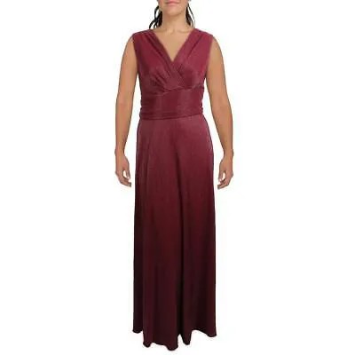 Женское красное вечернее платье макси цвета металлик Lauren Ralph Lauren 2 BHFO 2083