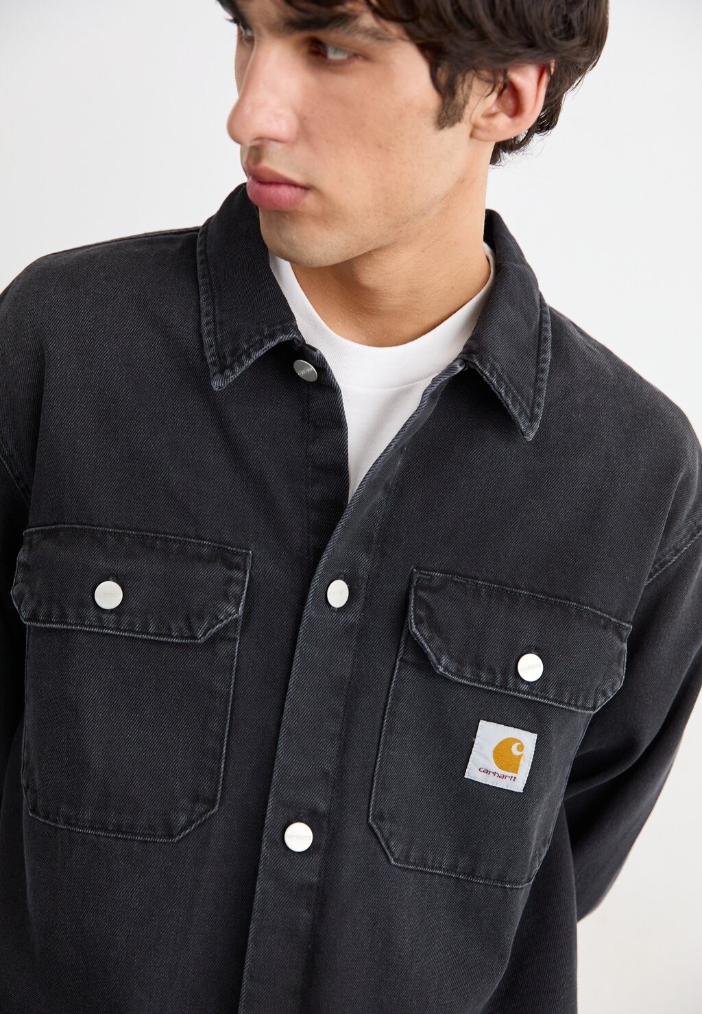 Джинсовая куртка Harvey Carhartt WIP, черная, темная потертость
