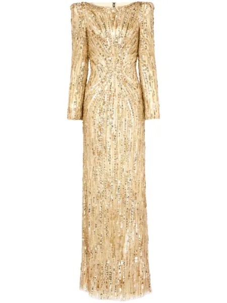 Jenny Packham длинное платье Авалон, золотистый