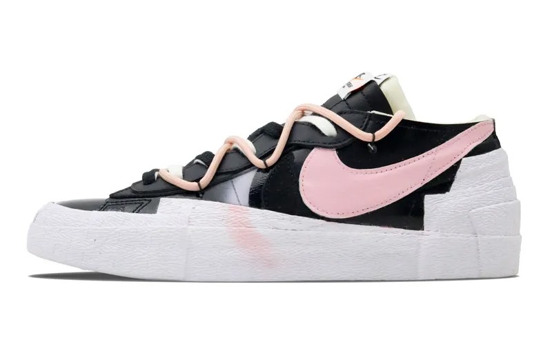 Кроссовки Sacai X Nike Blazer Skateboarding Shoes Unisex Low-top Black/white/pink, черный
